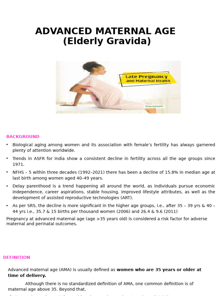 Risks and Management of Advanced Maternal Age | PDF | Ovary | Prenatal ...
