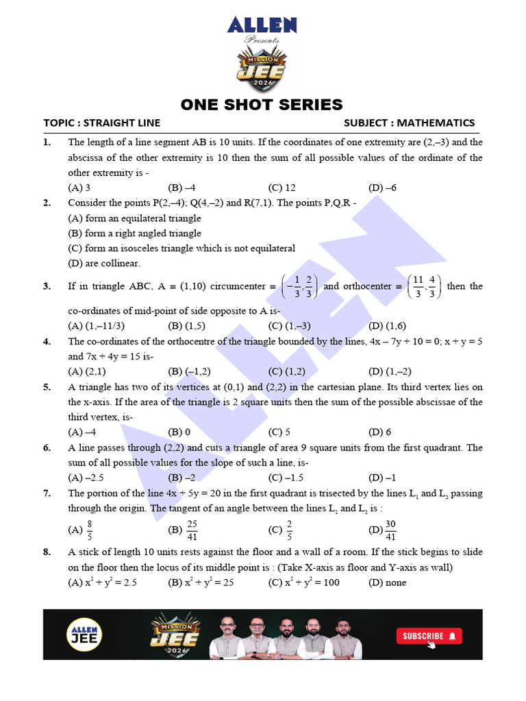Mathematics Problems on Straight Lines | PDF | Triangle | Geometric Shapes