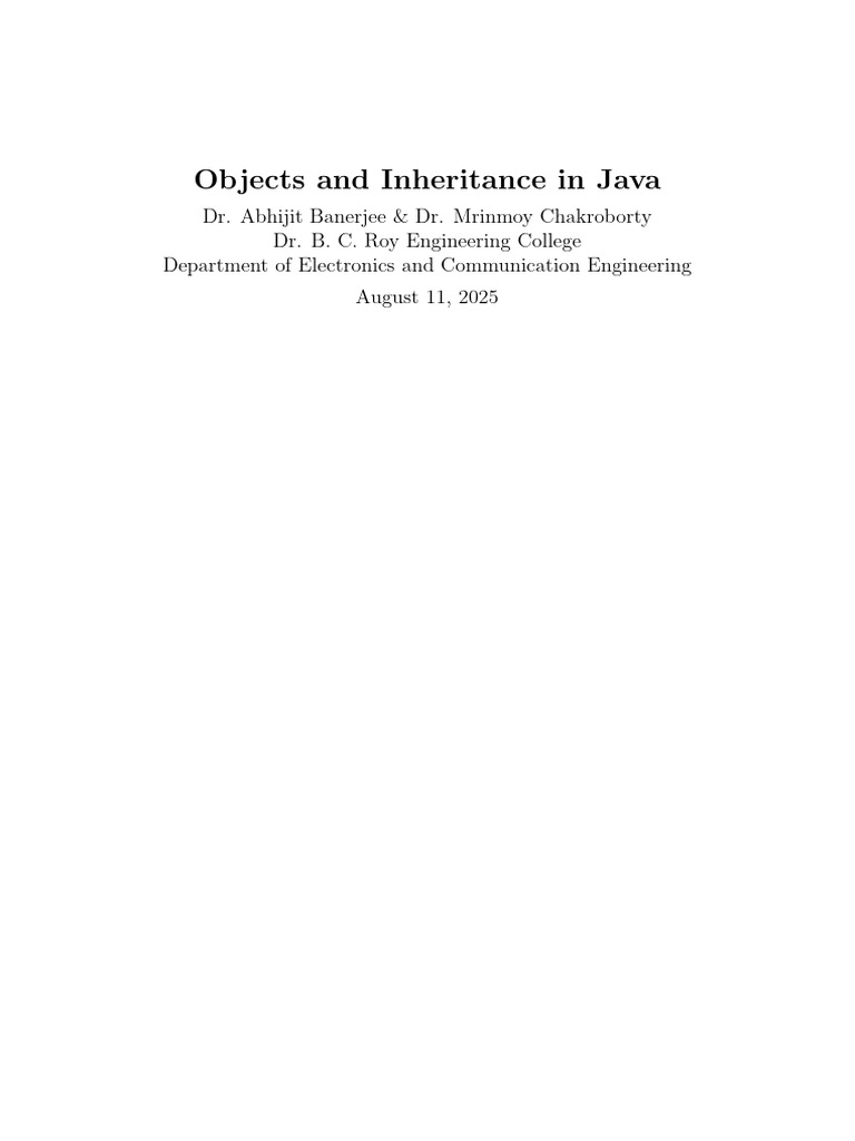 Objects and Inheritance in Java | PDF | Method (Computer Programming ...