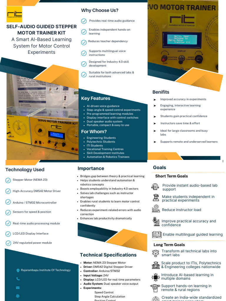 AI-Powered Stepper Motor Trainer Kit | PDF | Learning | Automation