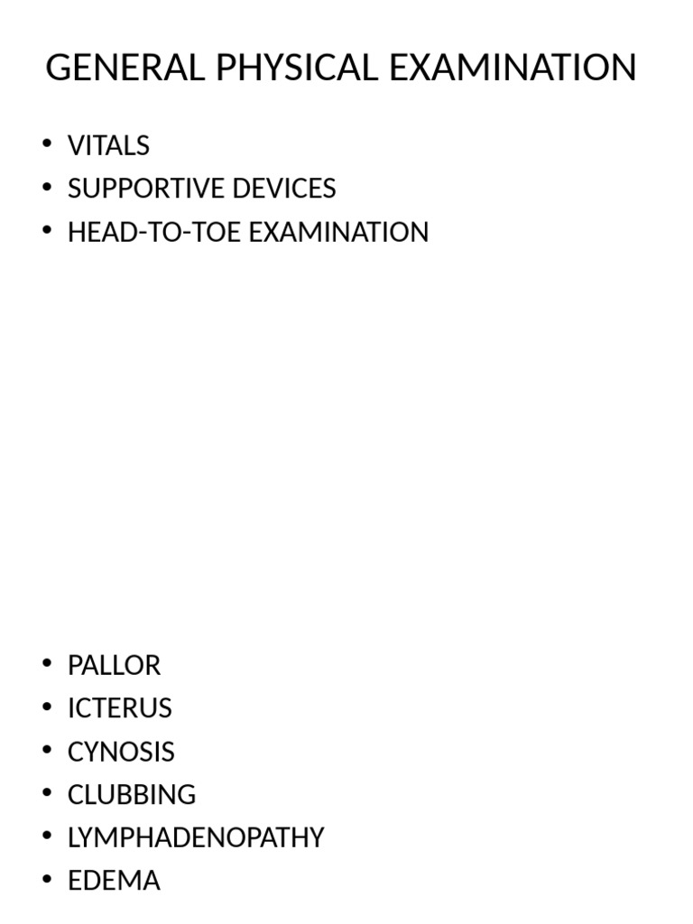 General Physical Examination | PDF | Blood Pressure | Heart