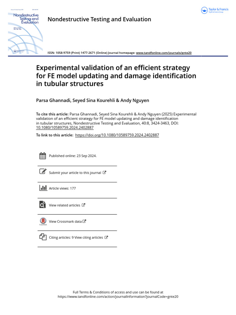 Efficient FE Model Updating for Damage Detection | PDF | Mathematical ...