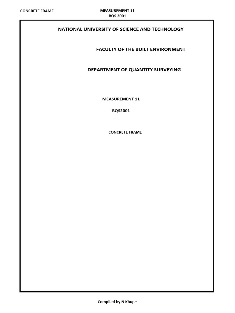 Concrete Frame Measurement Guide BQS 2001 | PDF | Concrete | Reinforced ...
