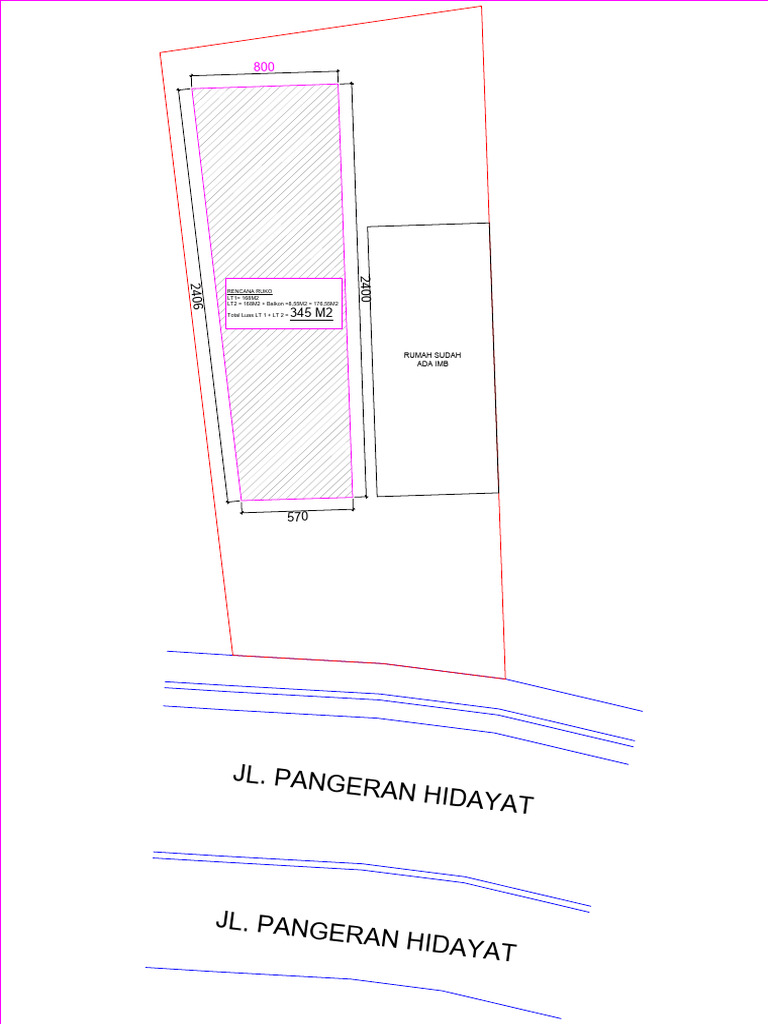 Rencana Ruko IMB di Jl. Pangeran Hidayat | PDF