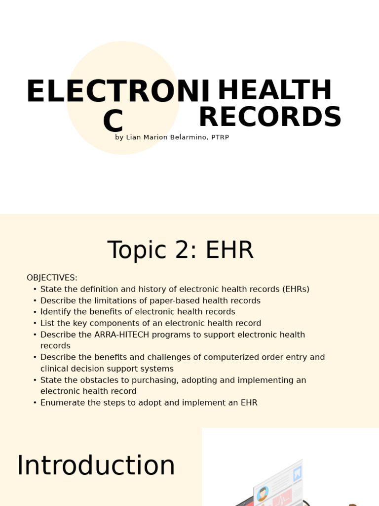 Understanding Electronic Health Records | PDF | Electronic Health ...