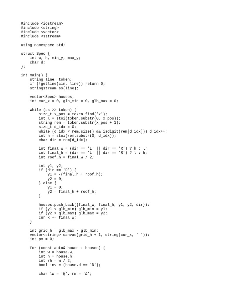 C++ House Drawing with ASCII Art | PDF | Computing | Software Development