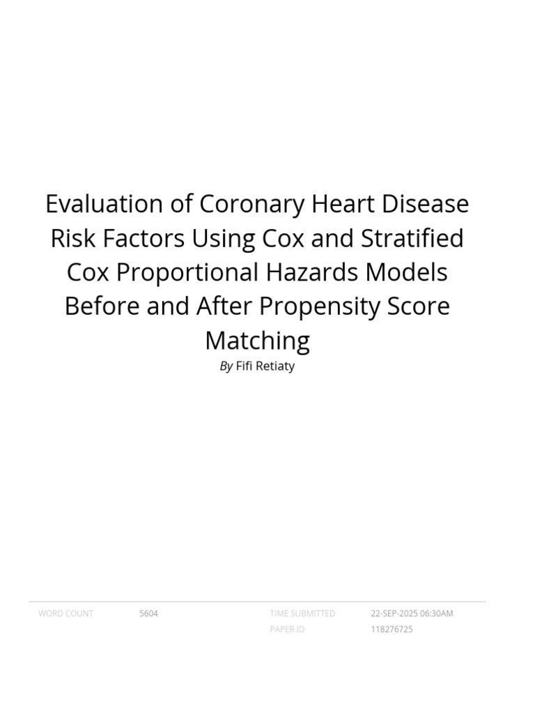 Evaluation of Coronary Heart Disease Risk Factors | PDF