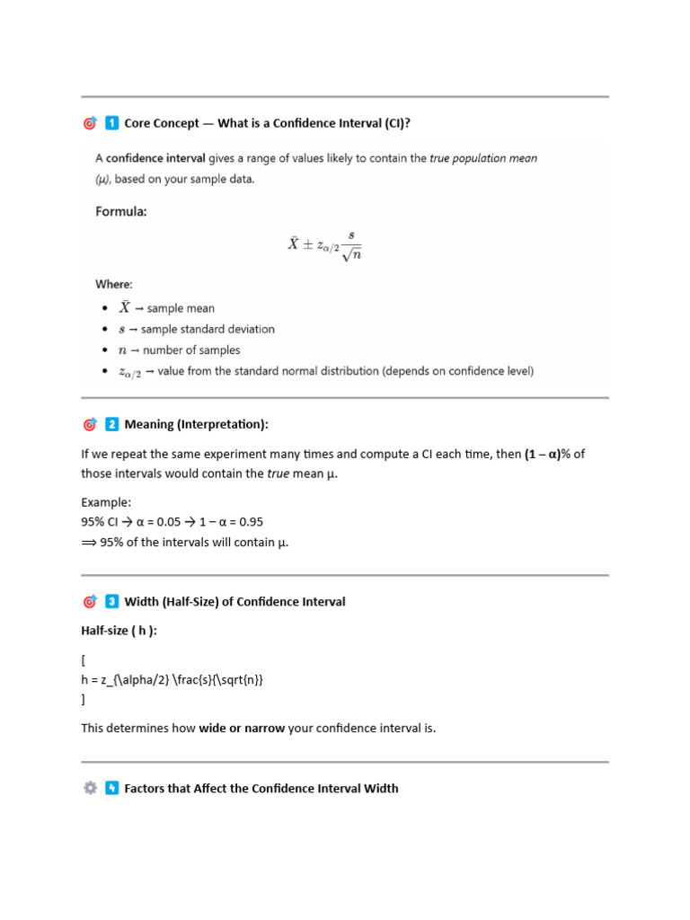 04 Confidence 1 | PDF | Confidence Interval | Variance