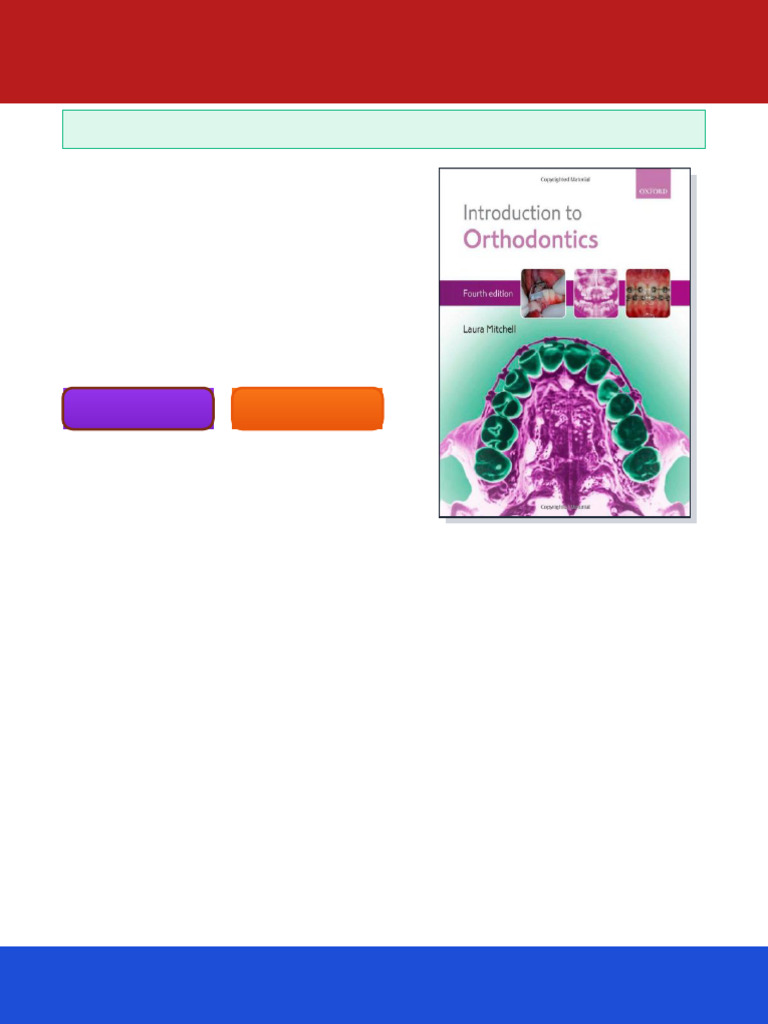 An Introduction to Orthodontics 4th Edition Laura Mitchell Online Copy ...