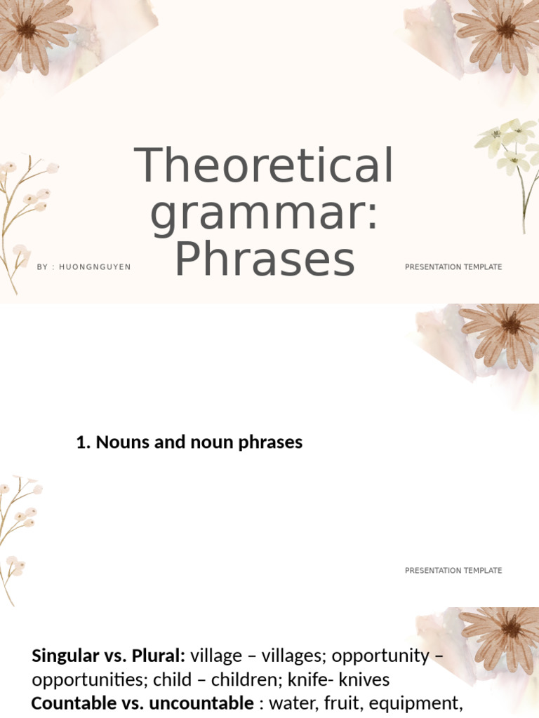 Understanding Noun Phrases in Grammar | PDF | Verb | Adverb