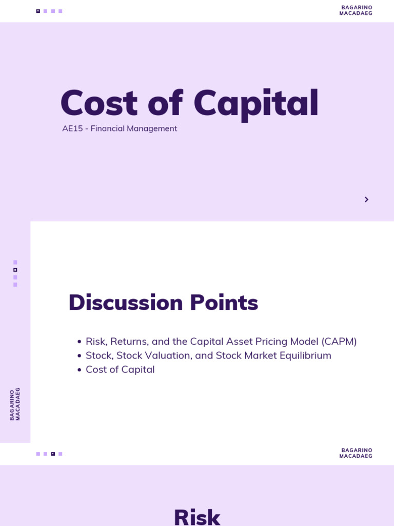 Ae15Financial Management Cost of Capital g6 Report PDF Cost Of