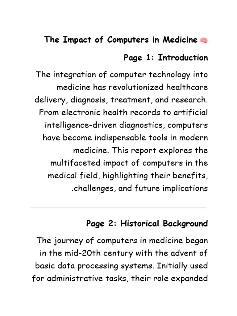Computers Transforming Modern Medicine | PDF | Electronic Health Record ...