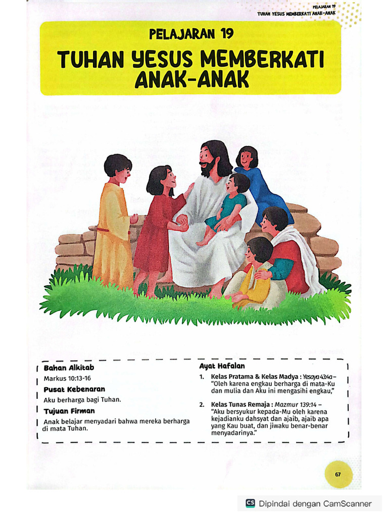 Pelajaran 19 Tuhan Yesus Memberkati Anak Anak | PDF