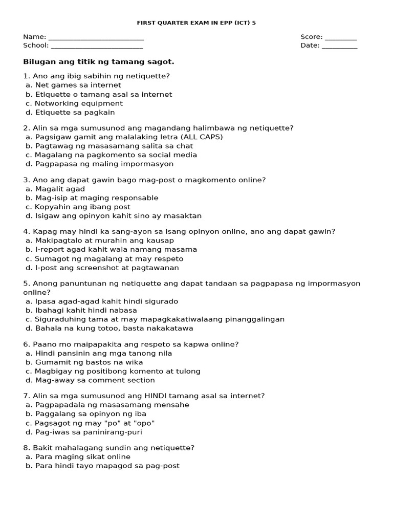 G5 Qe 1 Epp | PDF