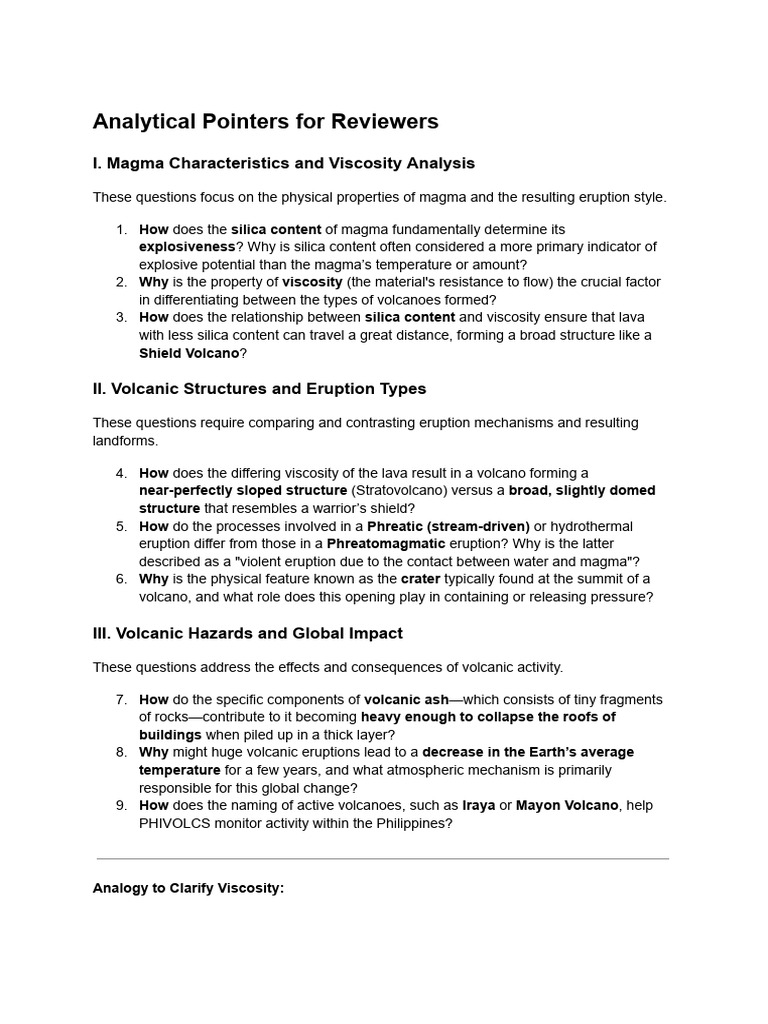 Magma Viscosity and Volcanic Eruptions | PDF | Volcano | Lava