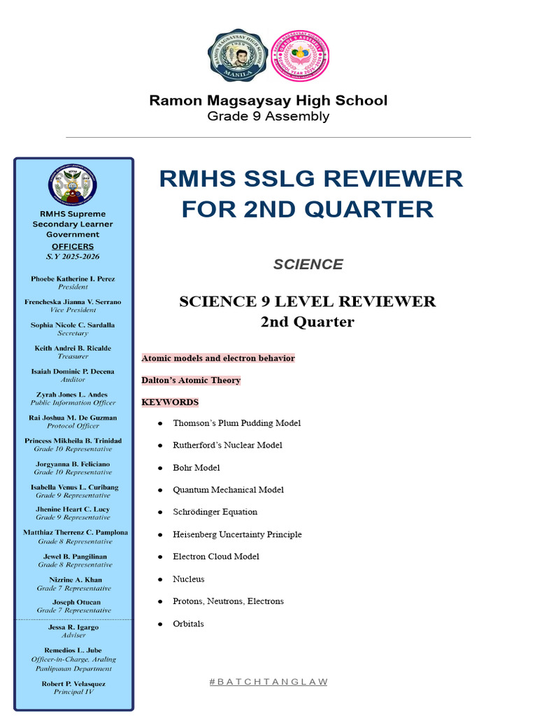 Grade 9 Science Atomic Models Review | PDF | Atomic Orbital | Energy Level