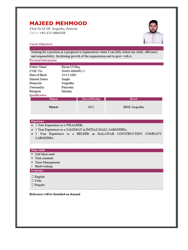 Majeed CV | PDF