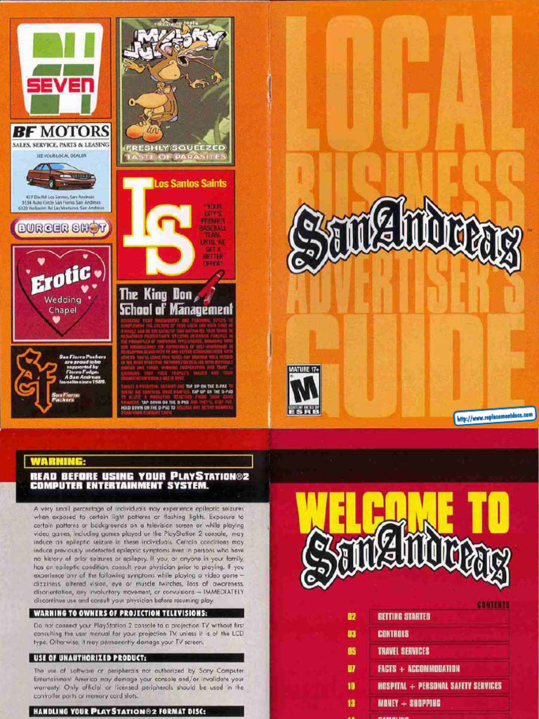 Grand Theft Auto - San Andreas - Manual - PS2 | PDF