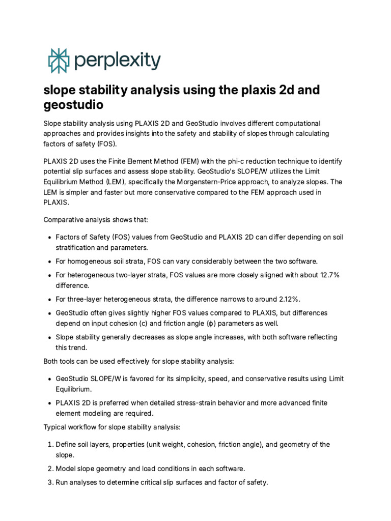 Slope Stability Analysis Using The Plaxis 2d and G | PDF | Applied And ...