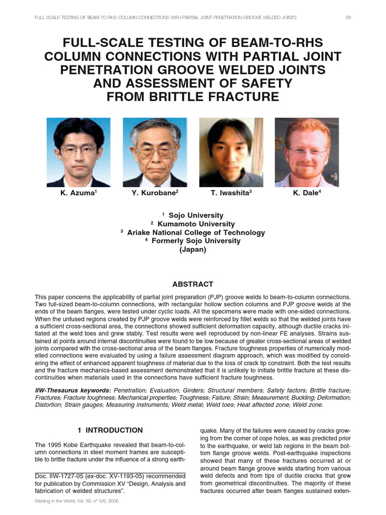 Full-Scale Testing of Beam-To-rhs Column Connections With Partial Joint ...