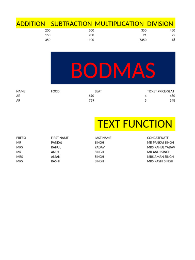 Math and Text Functions Overview | PDF