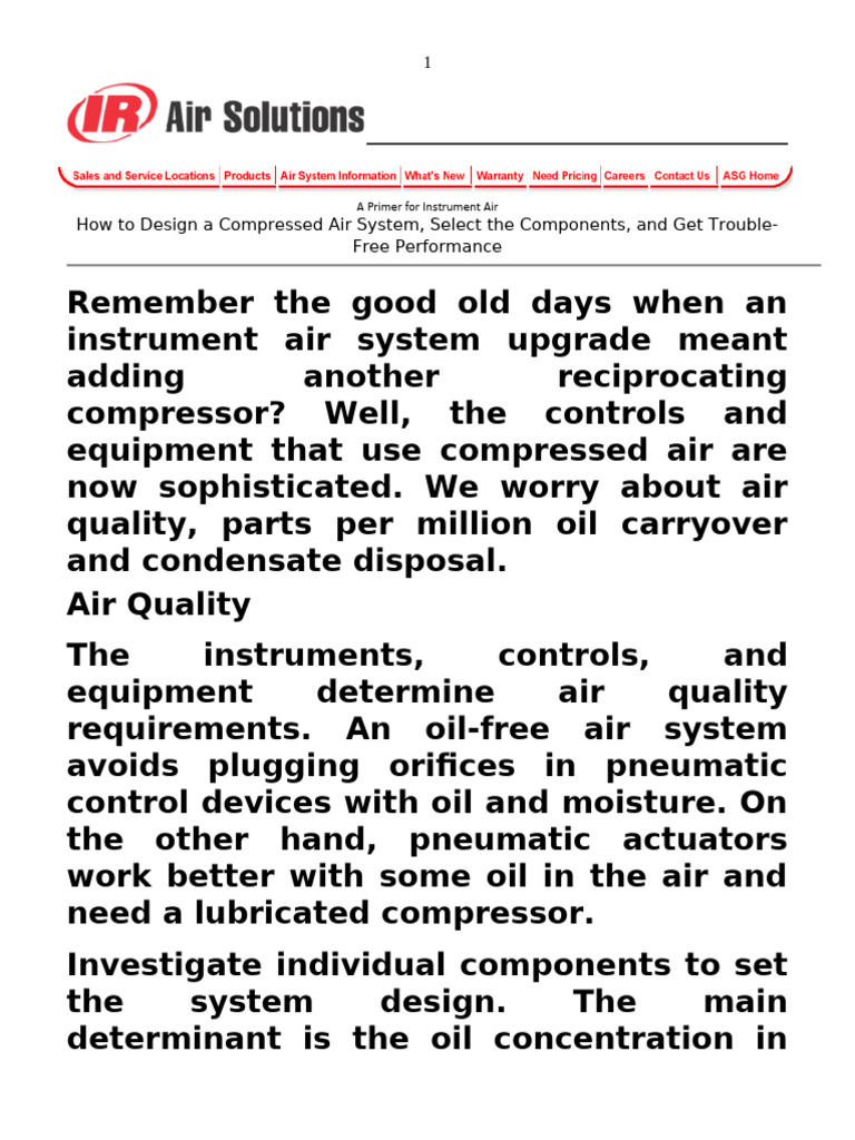 Compressed Air System Design Guide | PDF | Clothes Dryer | Gases