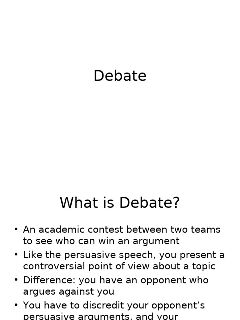Understanding Debate Structure and Strategies | PDF