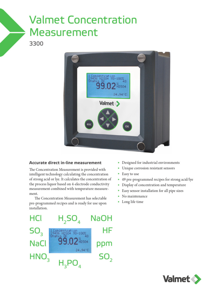 Industrial Concentration Measurement Sensors | PDF | Sodium Hydroxide ...