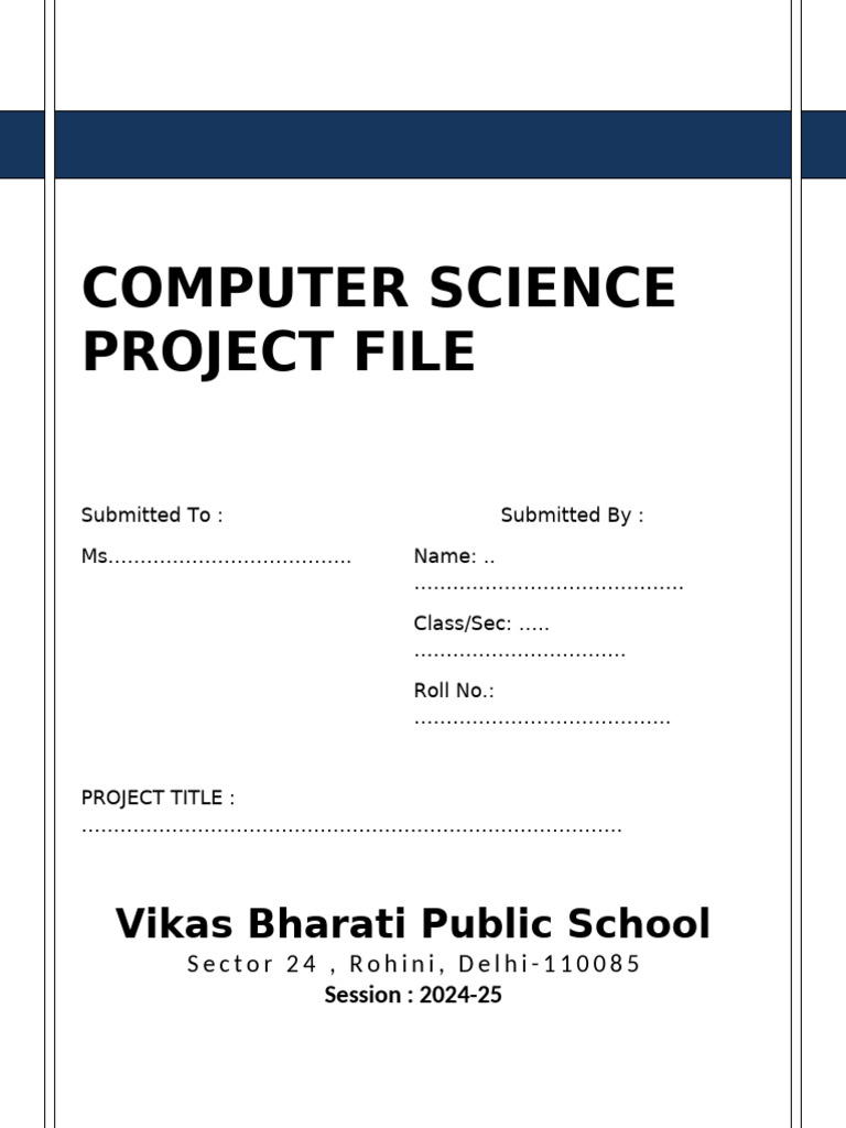 Computer Project Format (6 To 8) | PDF