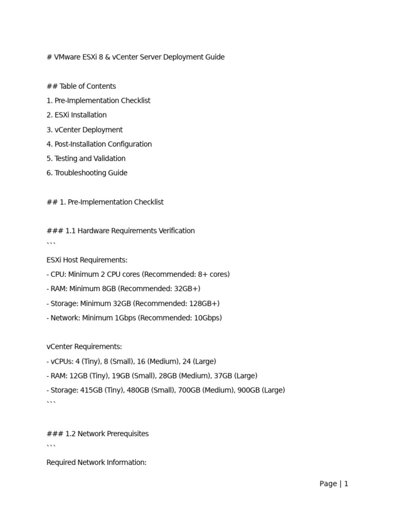VMware ESXi 8 | PDF | Ip Address | Computer Network