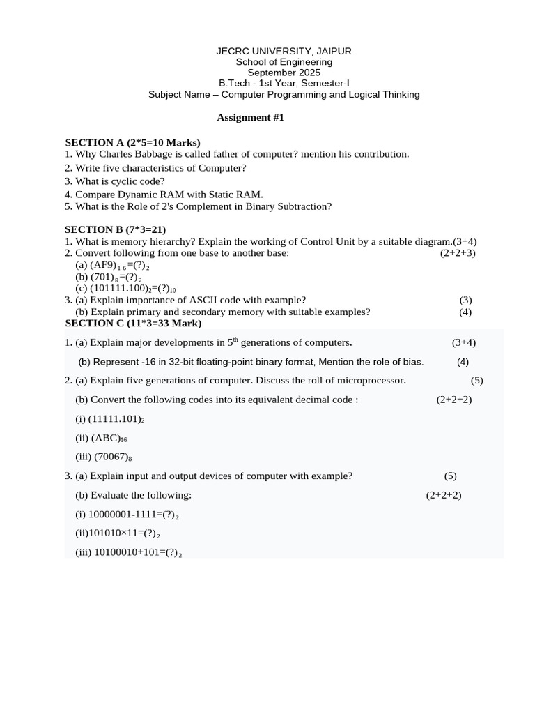 Assignment Unit 1 CPLT | PDF