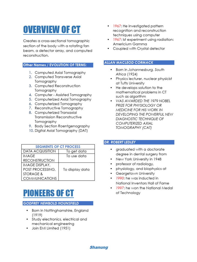 Overview of Computed Tomography (CT) | PDF | Ct Scan | Tomography