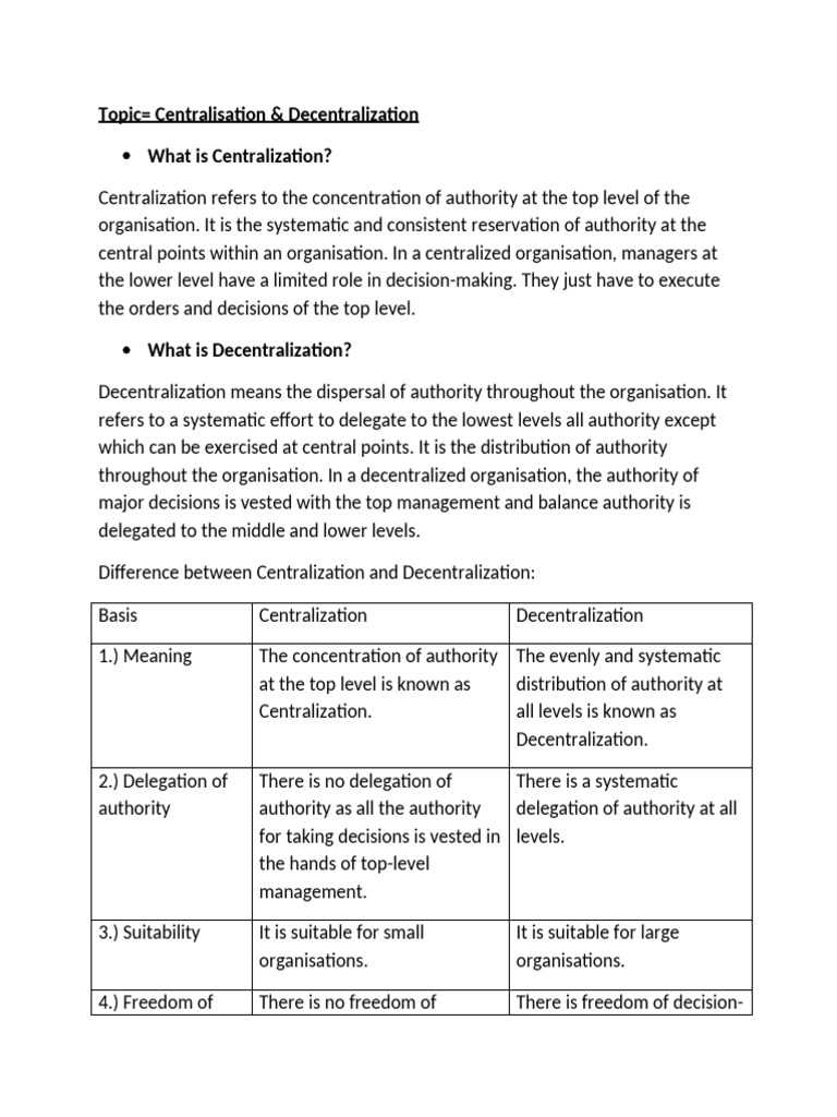 Centralization vs Decentralization Explained | PDF | Decentralization ...