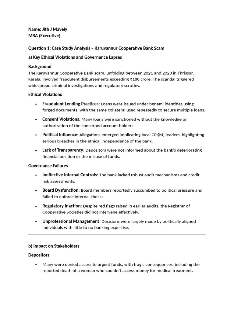 Class Note 1 | PDF | Banks | Governance