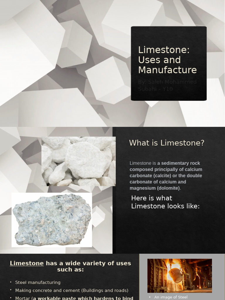Limestone: Uses and Manufacturing Process | PDF | Lime (Material ...