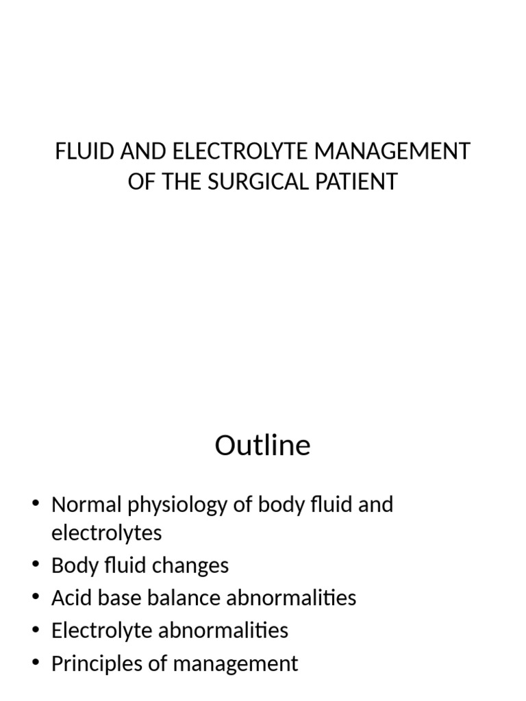Surgical Patient Fluid & Electrolyte Management | PDF | Medical Specialties