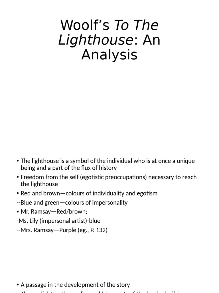Analyzing Woolf's To The Lighthouse | PDF | To The Lighthouse