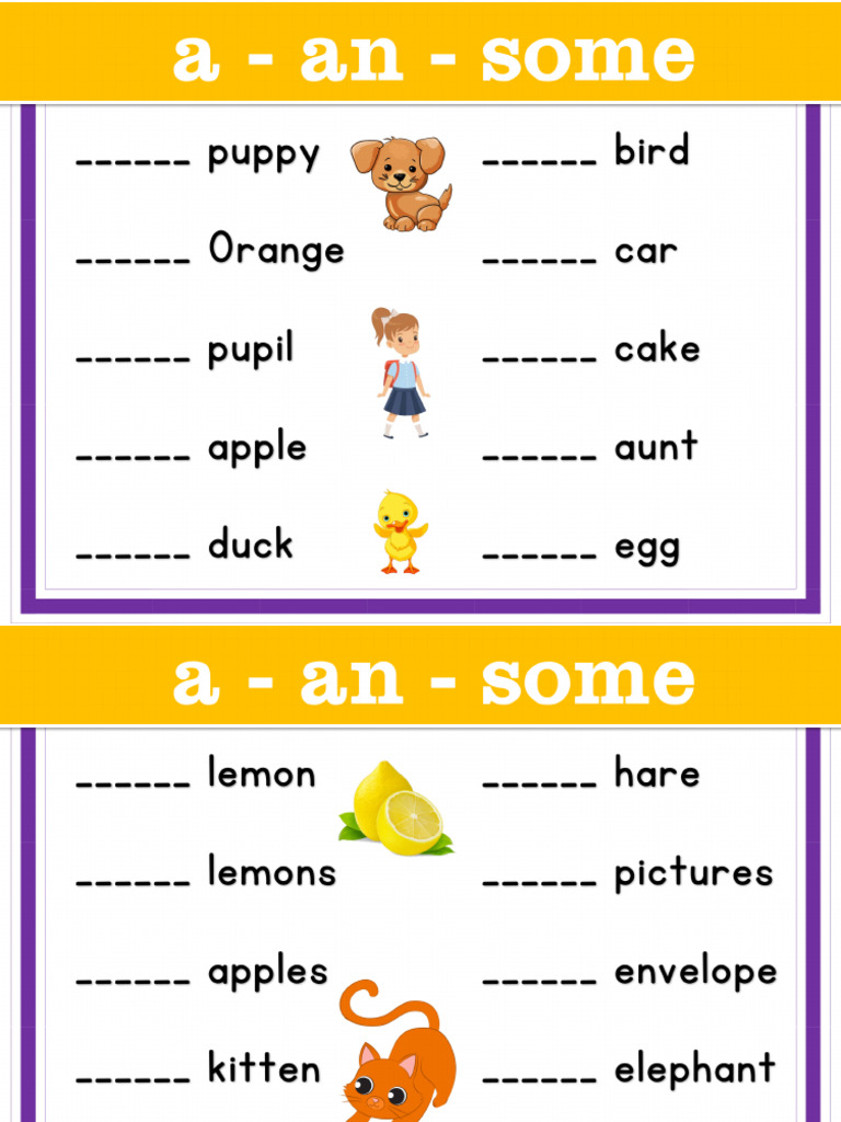 A An Some Worksheet | PDF