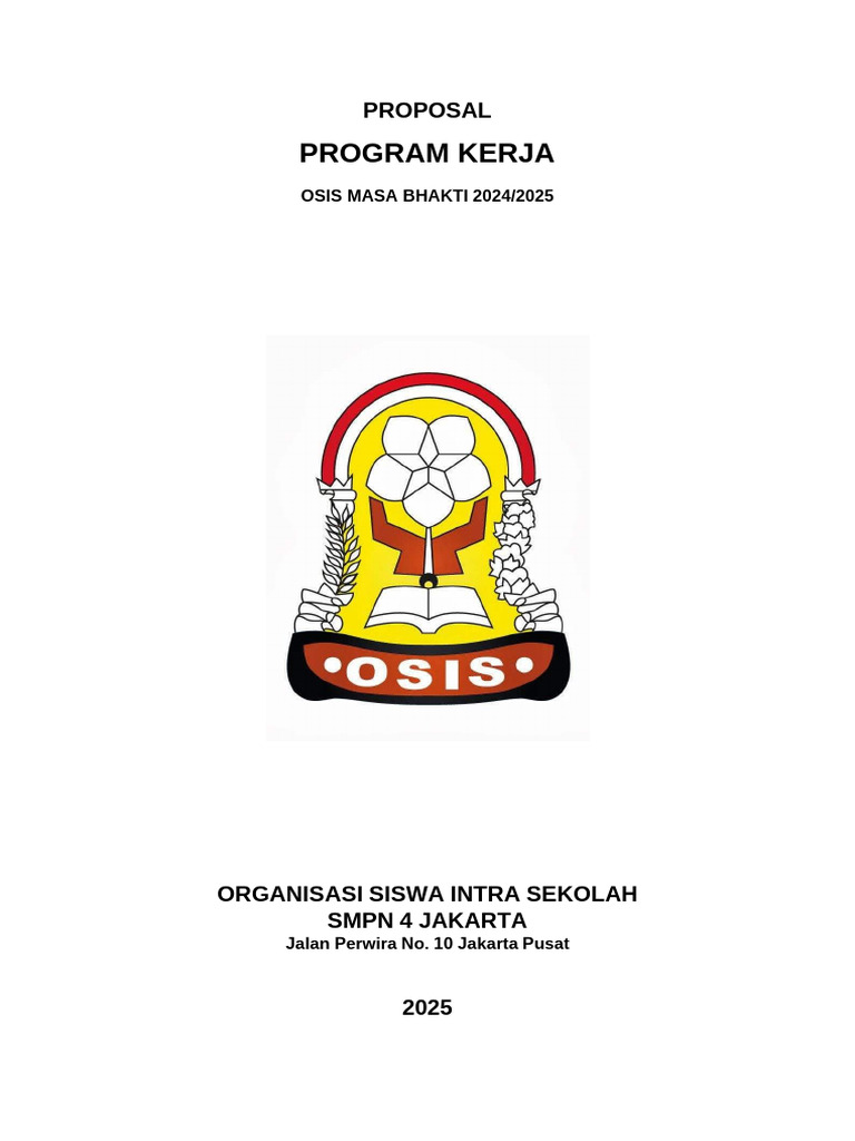 Proposal Program Kerja OSIS 2024/2025 | PDF