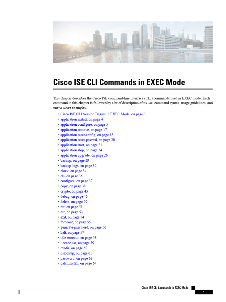 Cisco ISE EXEC Mode CLI Commands Guide | PDF | Command Line Interface ...