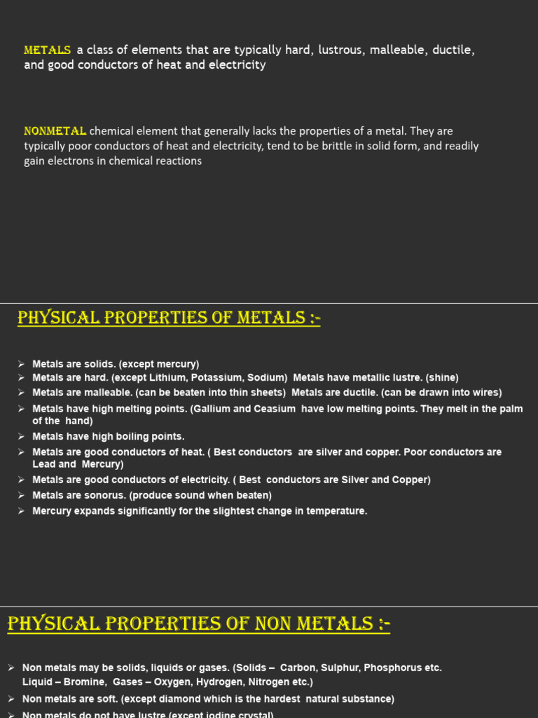 Properties and Reactions of Metals and Nonmetals | PDF | Ion | Salt ...