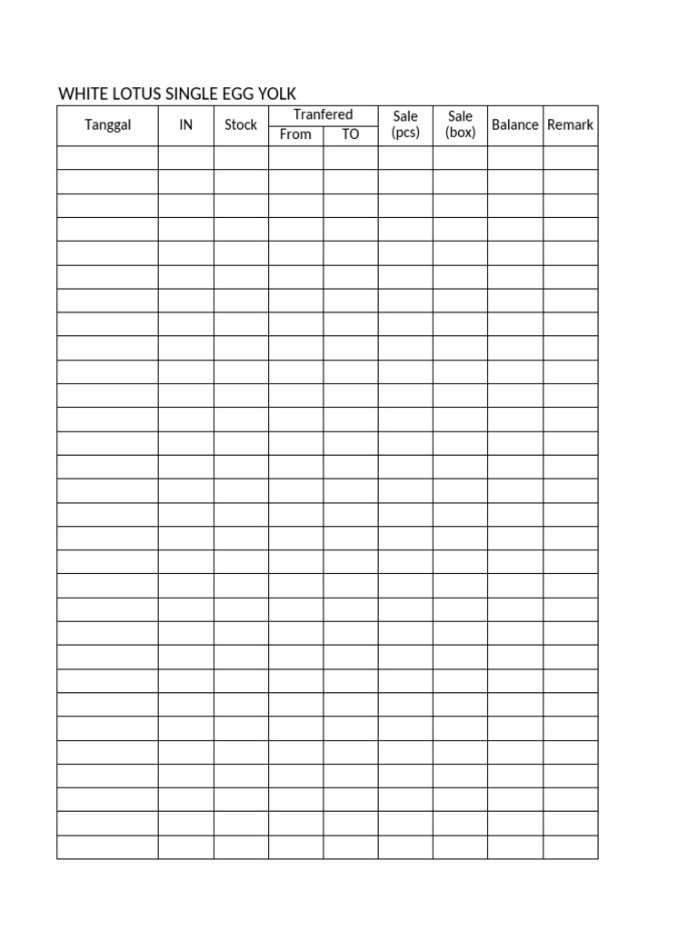 Egg Yolk Product Inventory Report | PDF