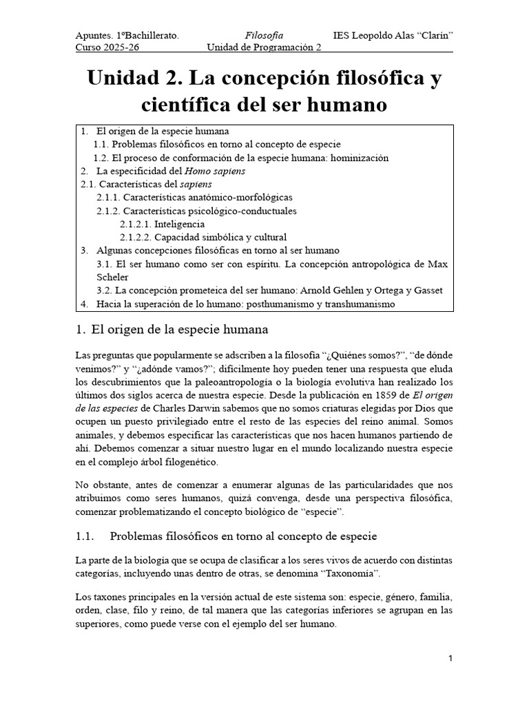 Apuntes Tema 2 Alumnado | PDF | Homo | Humano