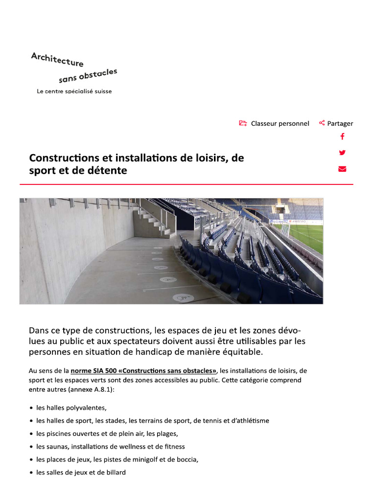 Constructions Et Installations de Loisirs, de Sport Et de Détente ...