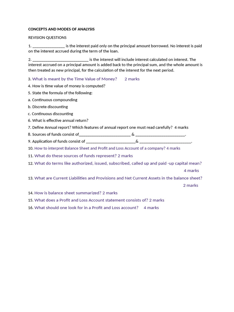 Concepts and Modes of Analysis Practice Question | PDF