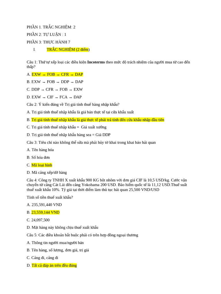 PHẦN TN - TL | PDF