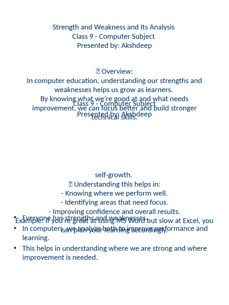 Analyzing Strengths and Weaknesses in Computers | PDF | Computer ...