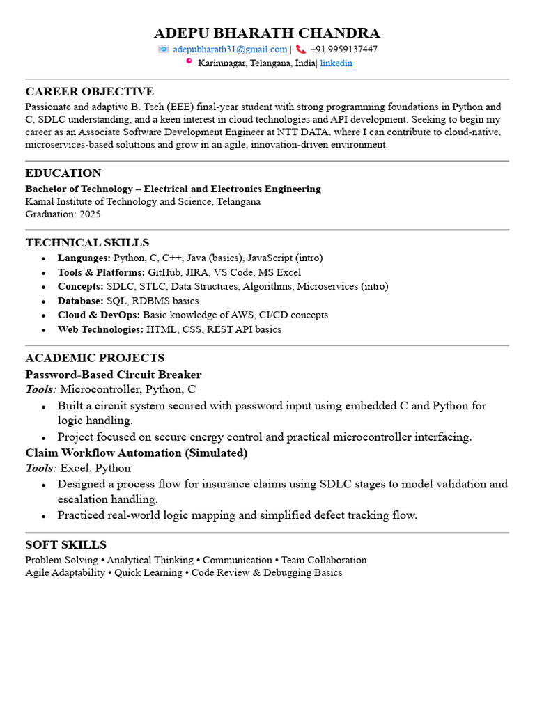ADEPU BHARATH NTTD Associate Software Development Engineer - Compressed ...