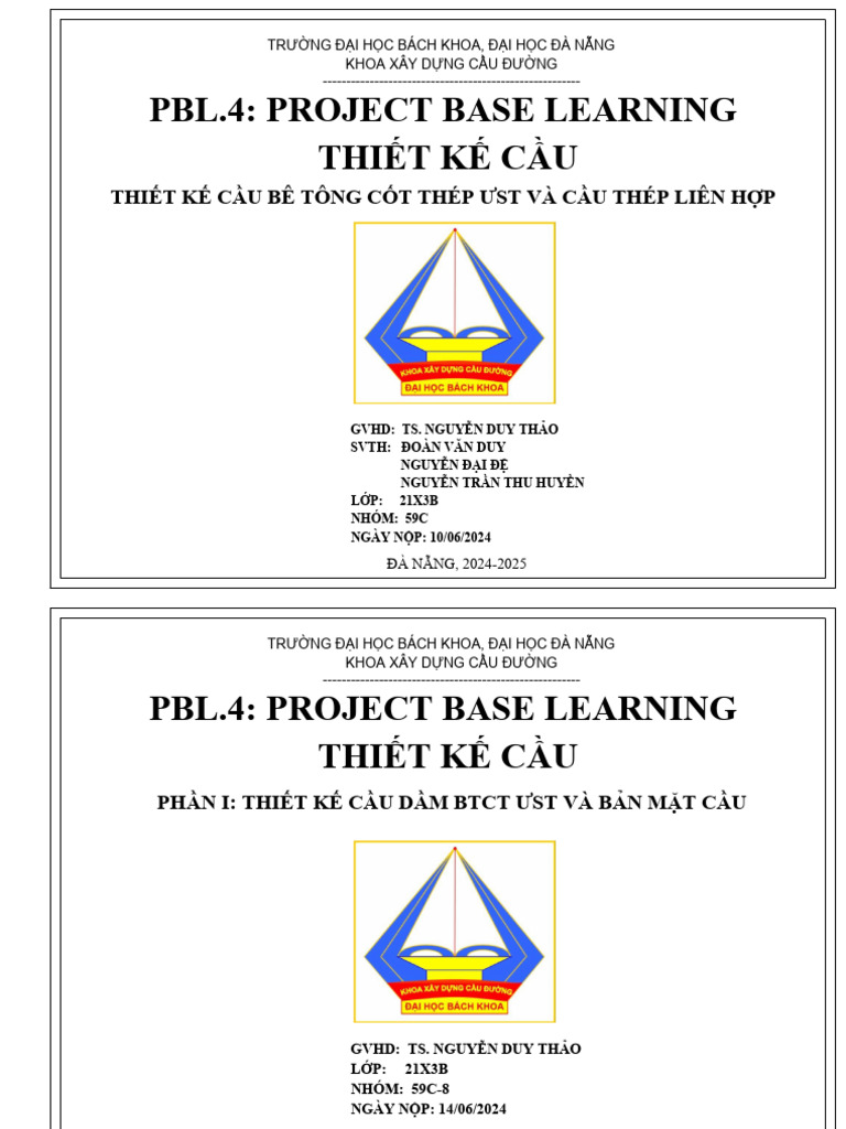 Bản vẽ PBL thiết kế cầu BTCT | PDF