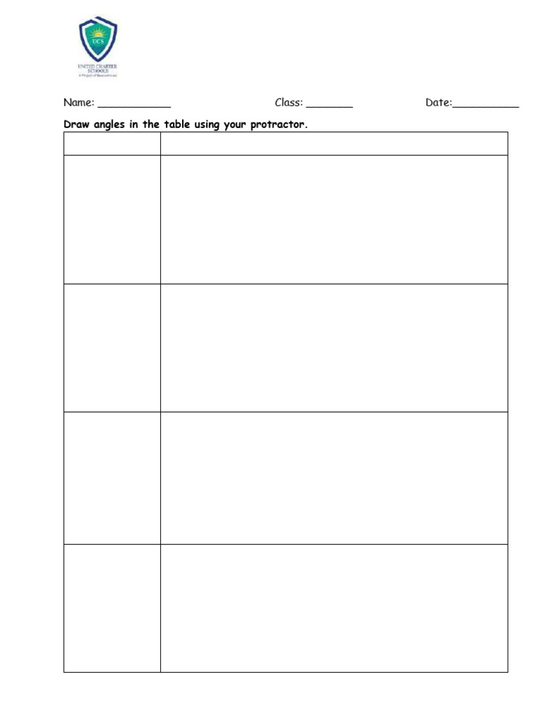 Task Card - Drawing Angles - Week 14 | PDF